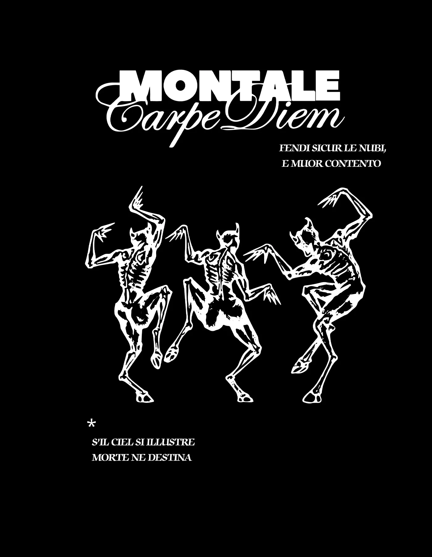 Grafica di felpe e merchandising scolastico per il Liceo Montale di San Donà di Piave.